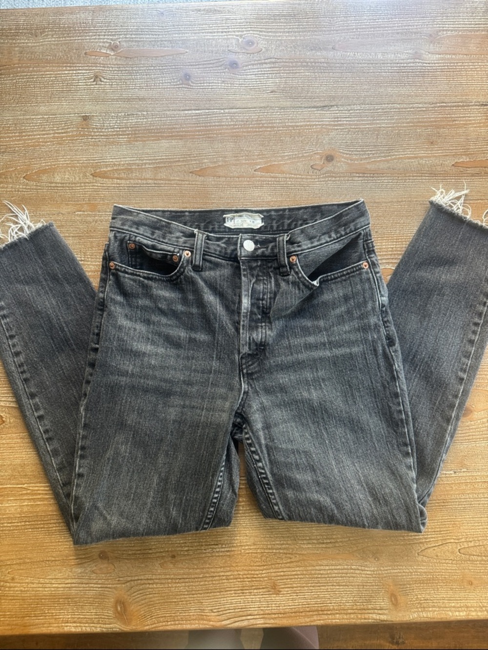 Free People Black Cropped Ankle Jeans